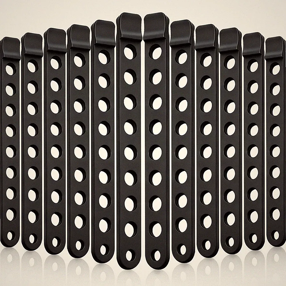 12 Pieces Rubber Bike Rack Straps, Bicycle Wheel Strap Standard, Black