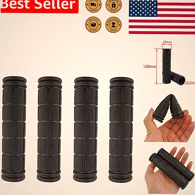 2 Pairs Black Rubber Bike Handlebar Grips Comfort Bicycle Cycling Mountain Bike