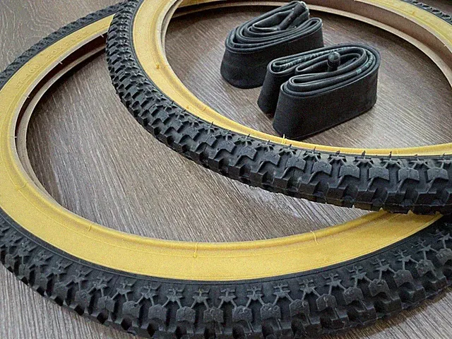 20" BMX Bicycle Gumwall Snake Belly Gum Wall Tires & Tubes 20X2.125 Vintage
