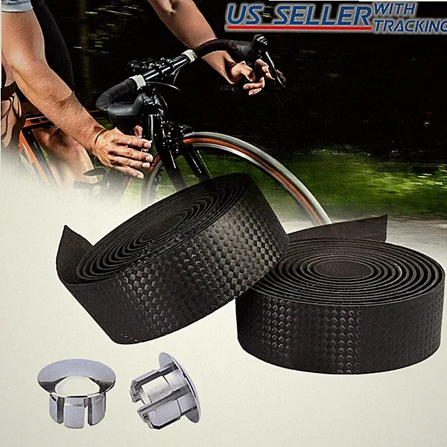 2pcs Cycling Road Bike Bicycle Handlebar Tape Rubber Handle Bar Wrap Non-Slip