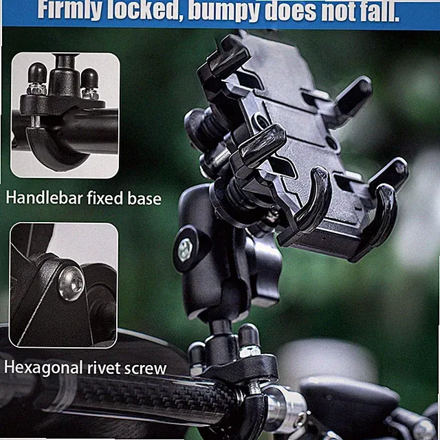 360° Motorcycle Phone Holder Anti-Shake Silicone Bicycle Handlebar Mount Holder