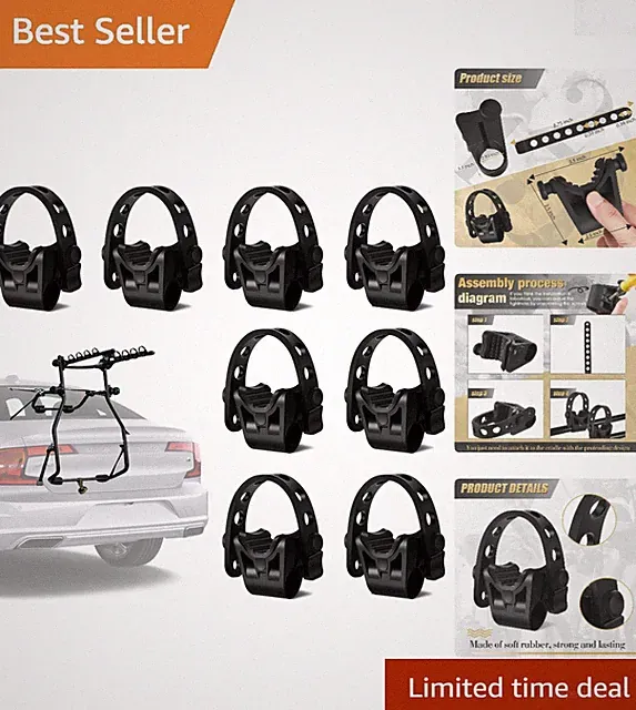 8 Pack Bike Rack Straps Replacement Rubber Straps for Bicycle Hitch Cradle SU...