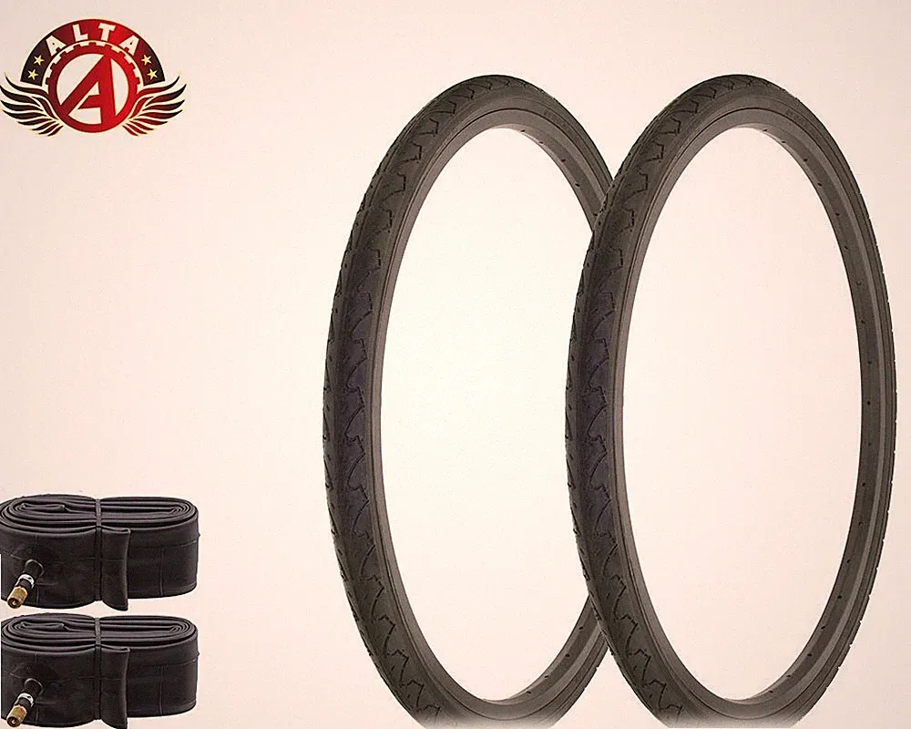 ALTA BICYCLE TIRES 26 x 1.50 BLACK HF-105 CITY CAVALIER SEMI-SLICK TREAD W/TUBES