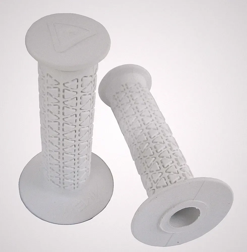 AME old school BMX bicycle grips - ROUNDS - WHITE