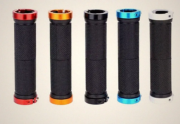 Bicycle Lock-On Grips Cycling Rubber Dual Lock Bike Road MTB Gravel Mountain