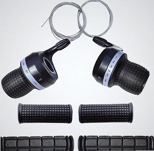 Bicycle Twist Grip Gear Shifters 3X7 Speed and Non-Slip Rubber Handlebar Grips