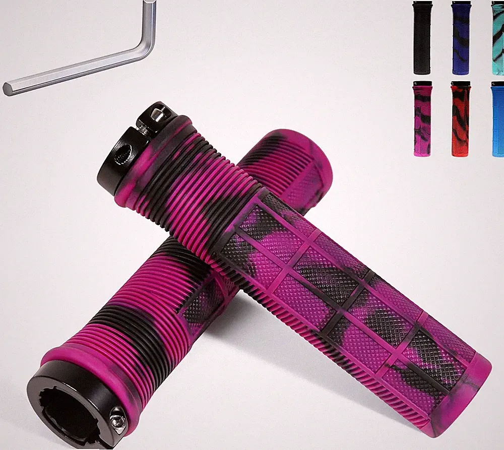 Bike Grips, Single Lock-On Bike Handlerbar Grips,Non-Slip-Rubber Hand Grip Comfo