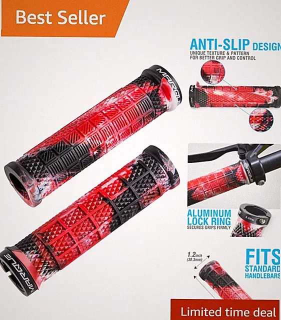Comfortable MTB Handles with Slim Profile - Fits Most Adult Bicycles & Scooters