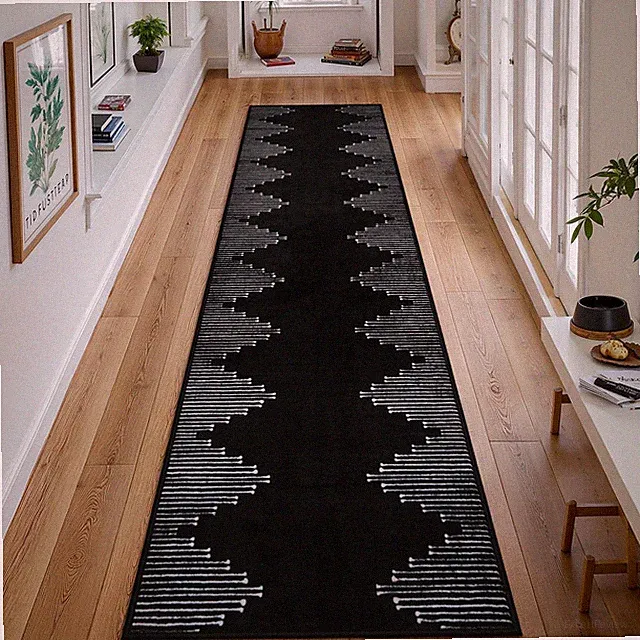 Hallway Runner Rug 2x8 Black Kitchen Runner Rugs Non Slip Washable Soft