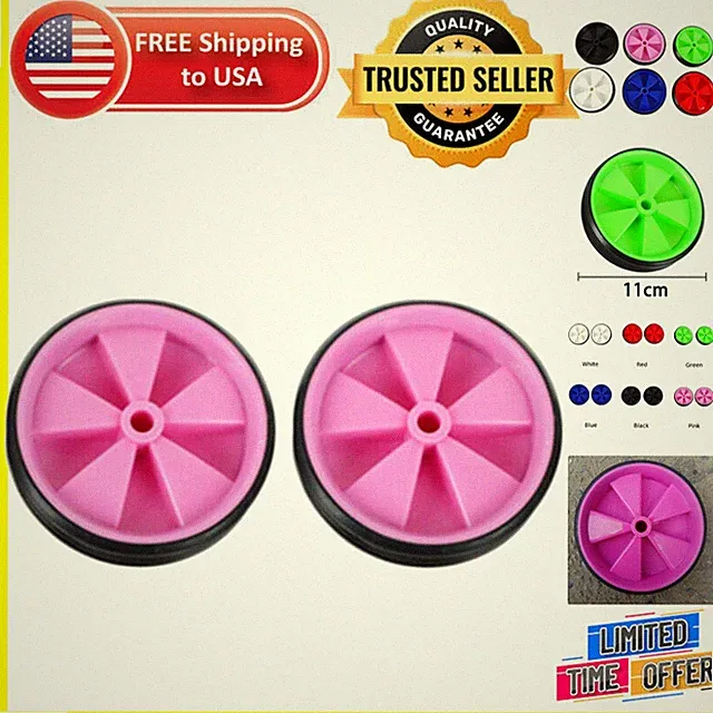 Kids Pink Bicycle Training Wheels - Low Noise Rubber Stabilizers for Safety
