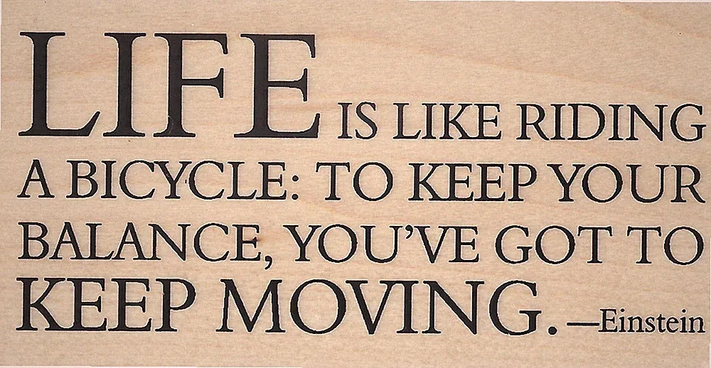 LIFE Bicycle Saying Wood Mounted Rubber Stamp IMPRESSION OBSESSION D14608 New