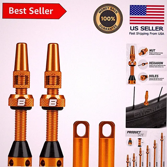 Lightweight Tubeless Presta Valve Stem Kit (40-100mm) - Rust-Resistant Alloy