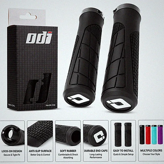 Lock-On MTB Bike Handlebar Grips Anti-Slip Bicycle Handlebar Covers Soft Rubber