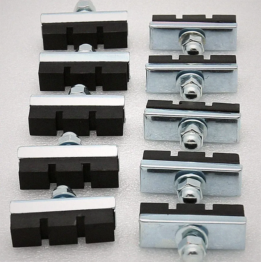 NEW 10 BOLT-ON BICYCLE BIKE 10 SPEED RUBBER BRAKE PADS SHOES BMX MTB