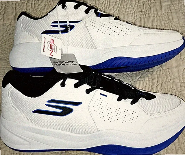NEW SKECHERS, MEN'S SIZE 14, SKX LEAGUE👟LEATHER🏀BASKETBALL SHOES, MSRP $90.00!