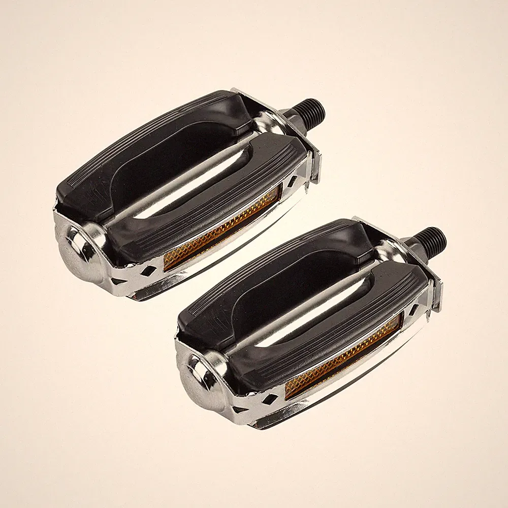 OG BICYCLE KRATE RUBBER PEDALS (COMPATIBLE WITH 1/2 CRANK) BLACK/CHROME