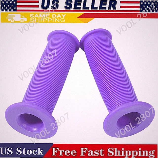 Purple Pair Motorcycle Scooter Bicycle Anti-Slip Rubber Handlebar Hand Grips