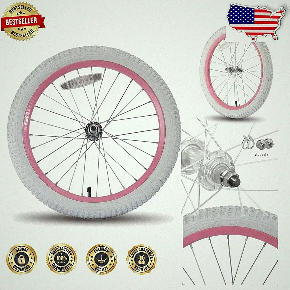 Replacement 16" Kids Bicycle Wheel - Solid Rubber Tire, 28 Spoke, White