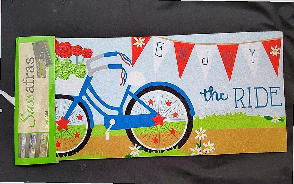 Summer Bike Bicycle Sassafras Rug Insert Switch Door Mat 10"x22" Enjoy The Ride