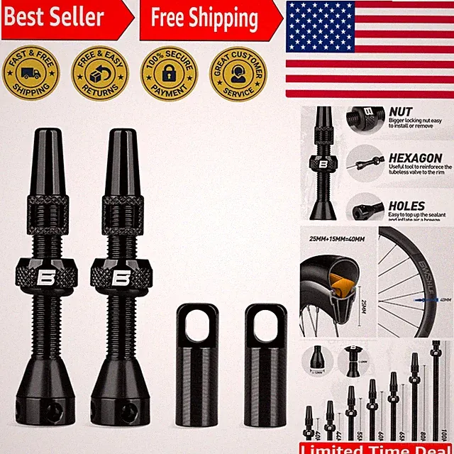 Super Light Anti-Rust Presta Valve Stem 40/100mm - Customizable Colors Included