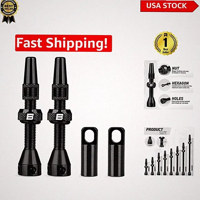 Super Light Tubeless Presta Valve Stem 65mm - Anti-Rust Alloy with Remover Tool