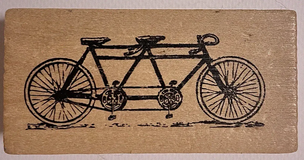 Tandem Bicycle Rubber Stamp Bike Stamp Built For 2 Small Stamp