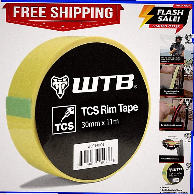Tubeless Bicycle Rim Tape 30mm x 11m Easy Tubeless Setup & Airtight Seal, Com...