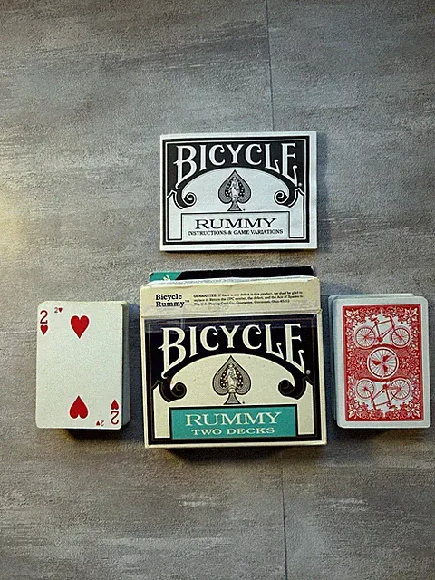 Vintage 1990 Bicycle Rummy Playing Cards Coated - Two Decks With Instructions