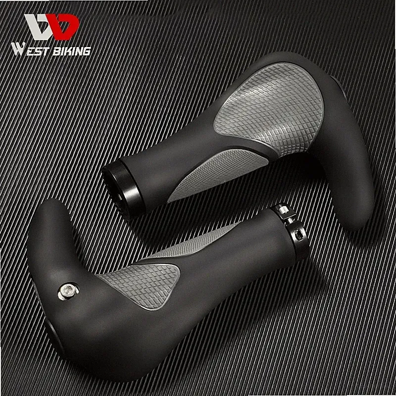 WEST BIKING Ergonomic Rubber Bike Grips Lock-on Bicycle Handlebar Grips Bar Ends