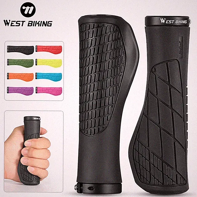 WEST BIKING Rubber Bicycle Handlebar Grips Ergonomic Lock-on Cycling Bike Grips